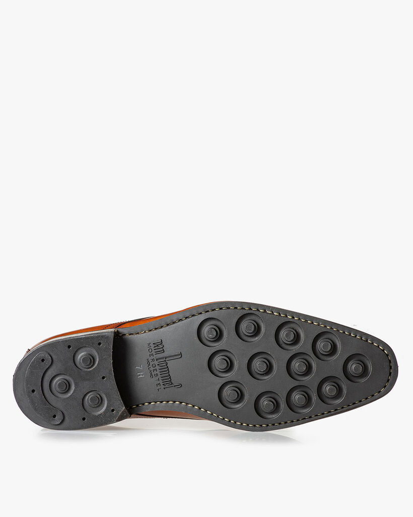 Kalfsleren veterboot donker cognac