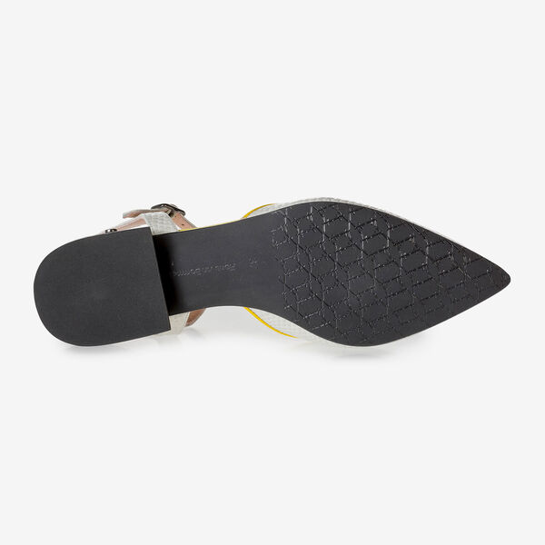 Leren sandaal off-white met print