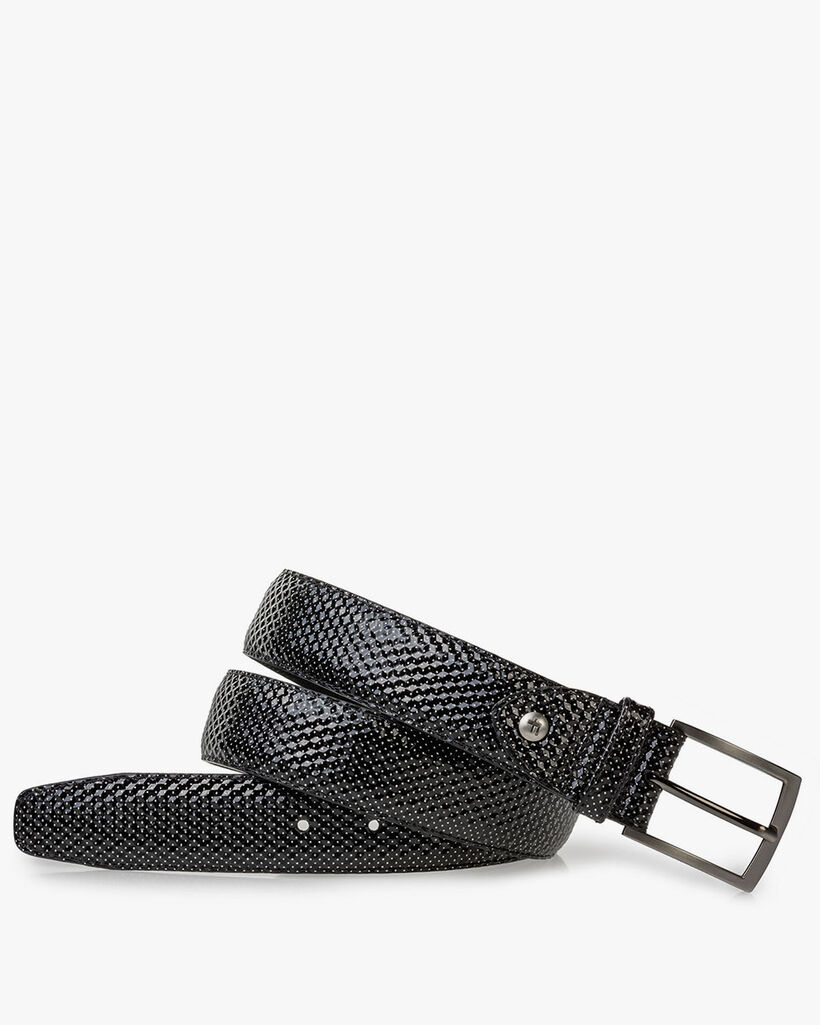 Riem geprint leer grijs