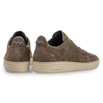 Sneaker su&egrave;de donkergroen