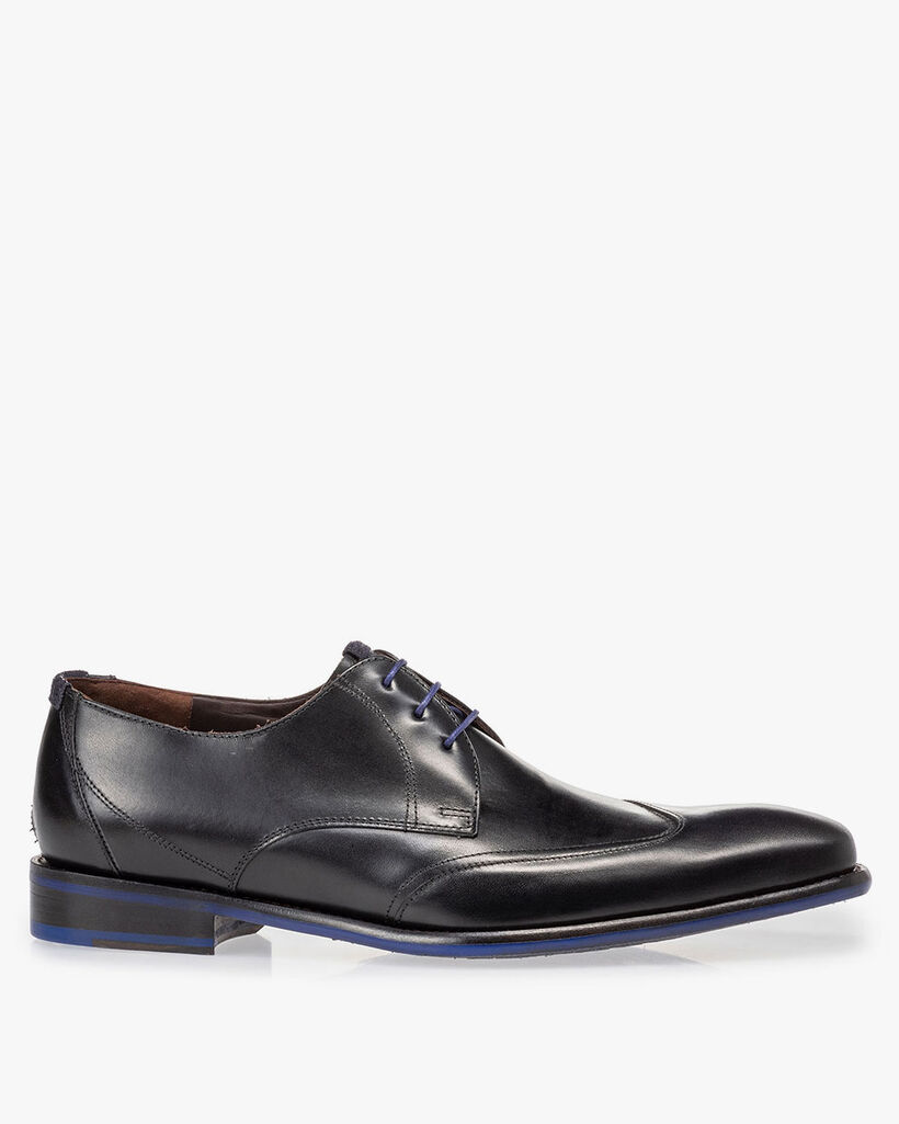 Lace shoe black calf leather