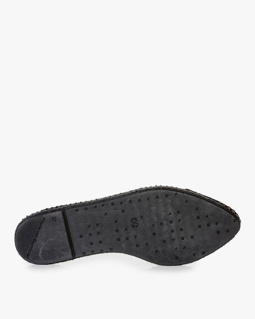 Black espadrilles metallic print