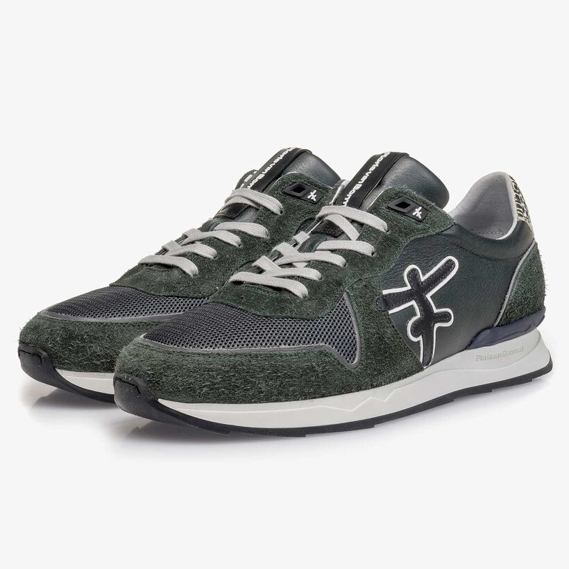 Dark green calf leather sneaker