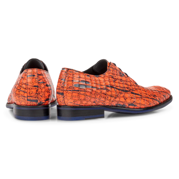 Veterschoen lakleer oranje