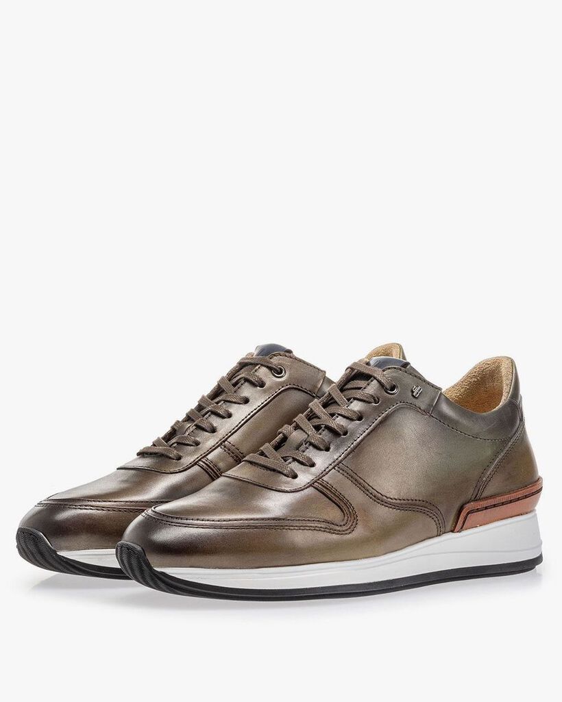 Sneaker kalfsleer groen