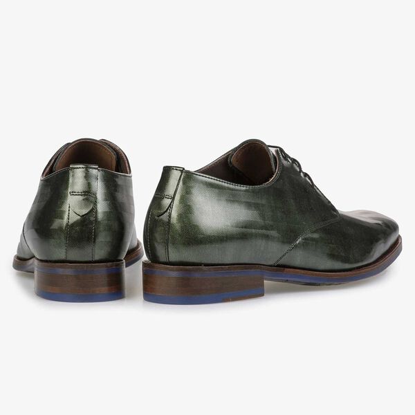 Premium groene lakleren veterschoen