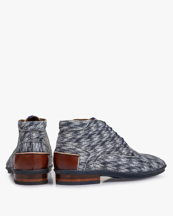 Boot nubuck zwart/wit