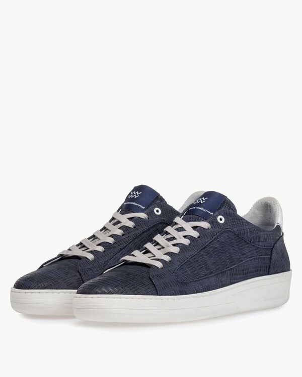 Sneaker met print donkerblauw