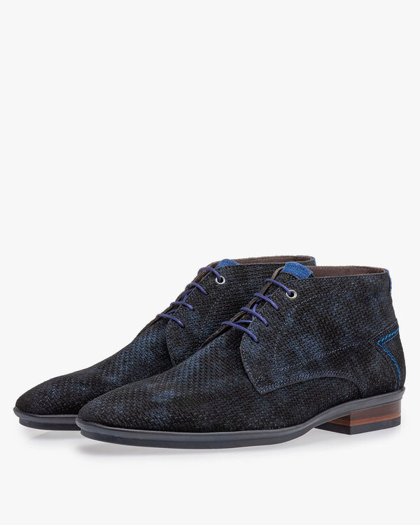 Veterboot blauw met print
