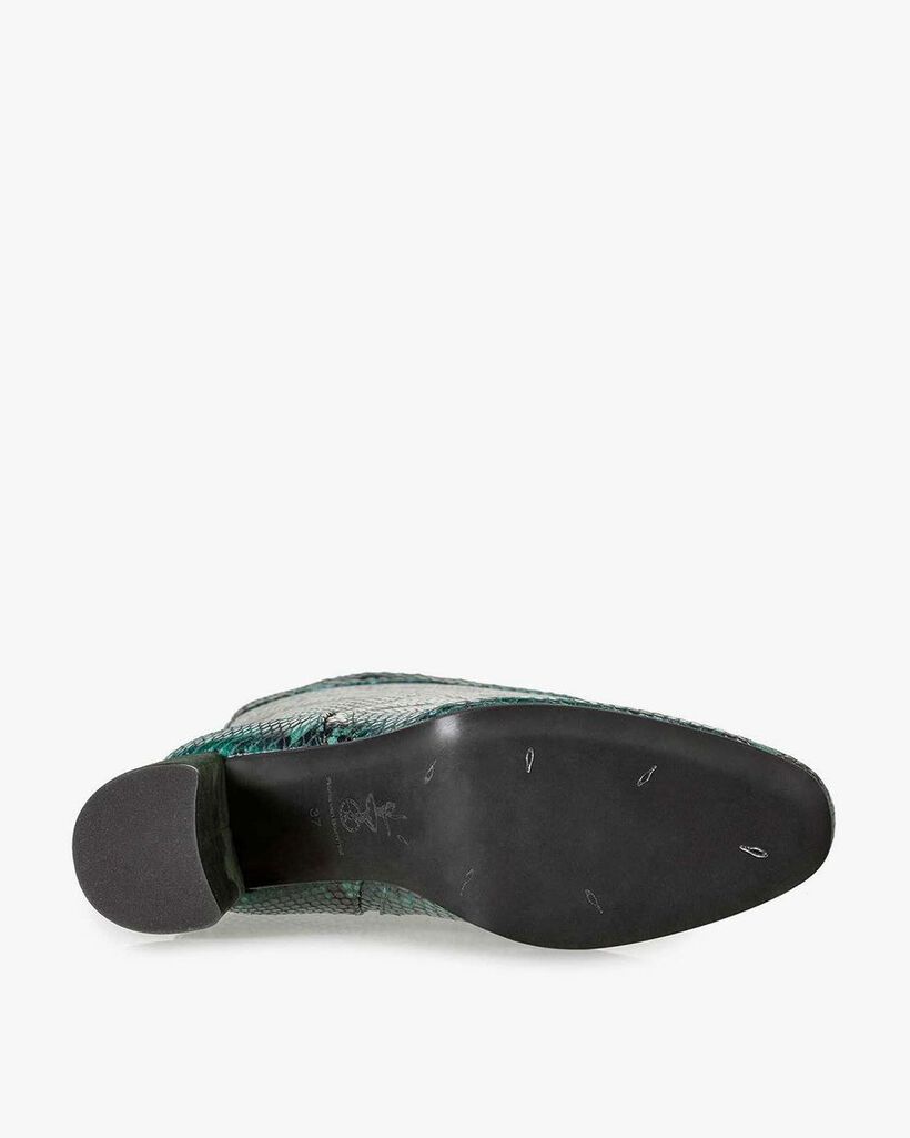 Groene hoge laars met snakeprint