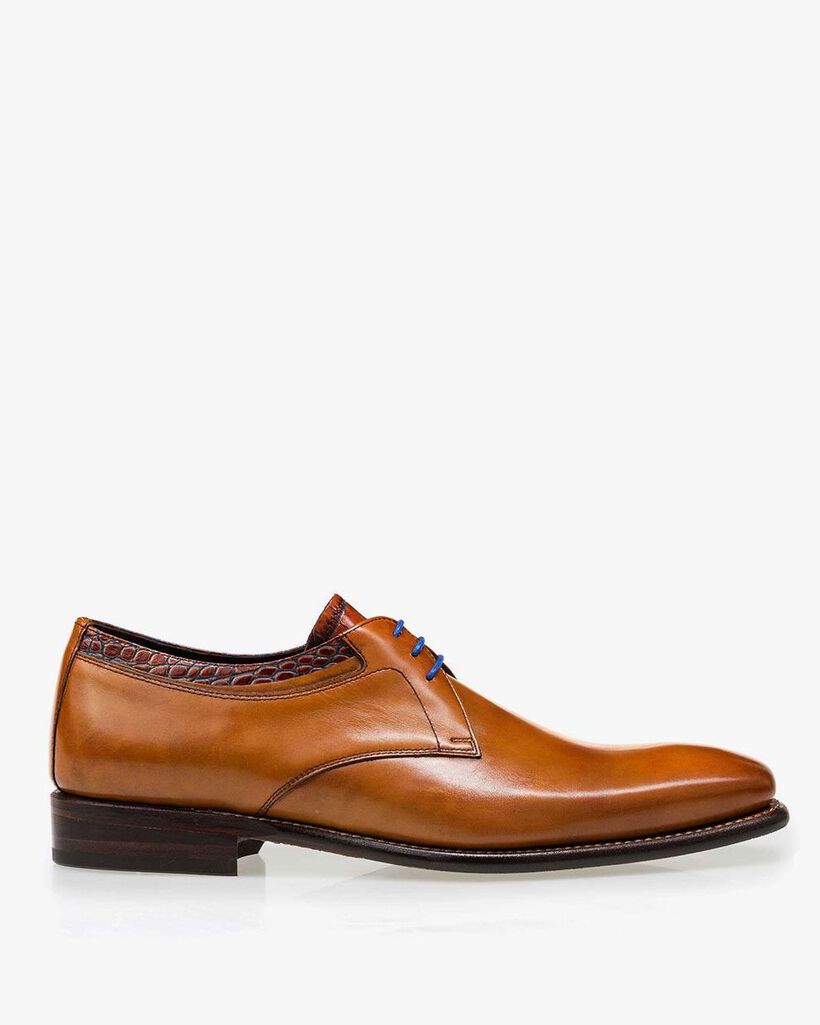 Floris van Bommel cognac leather men's lace-up shoe