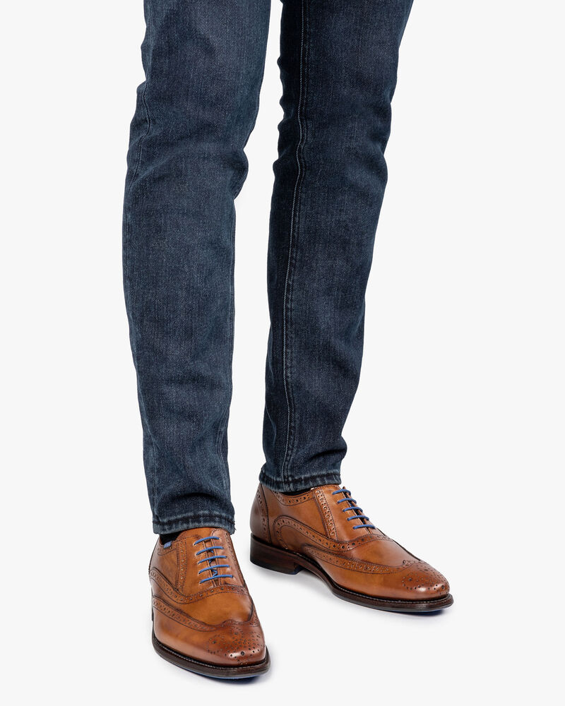 Veterschoen kalfsleer cognac
