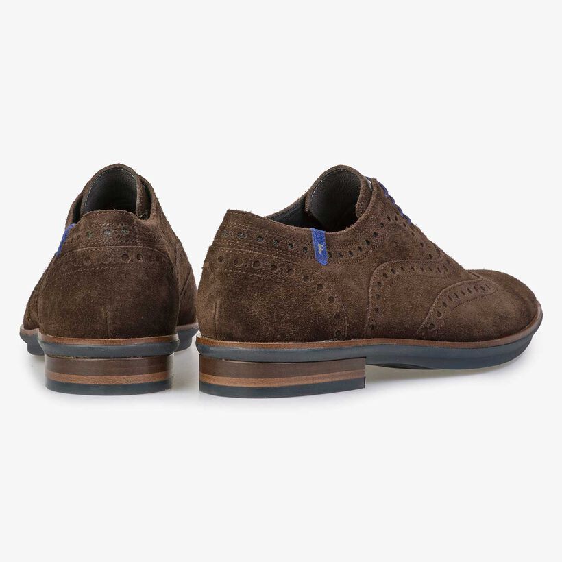 Bruine brogue veterschoen van su&egrave;de