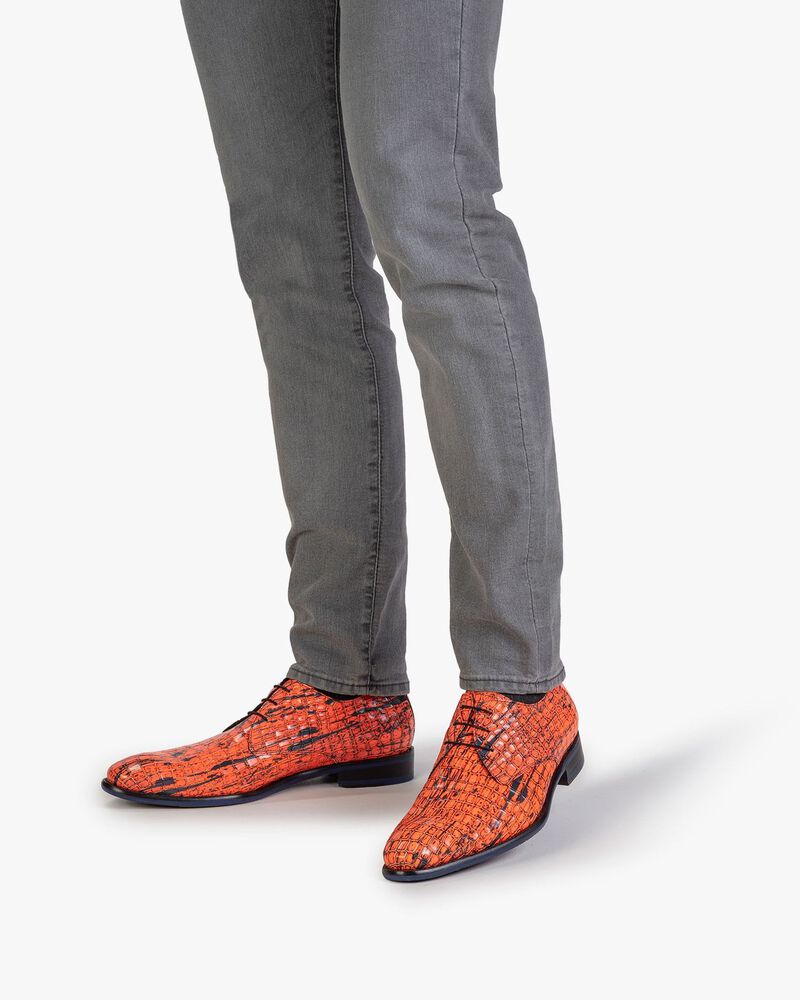 Veterschoen lakleer oranje