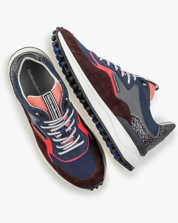 Red suede leather sneaker