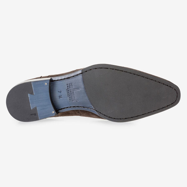 Donkerbruine su&egrave;de brogue