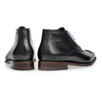 Veterboot kalfsleer zwart