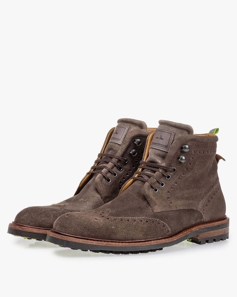 Boot su&egrave;de taupe