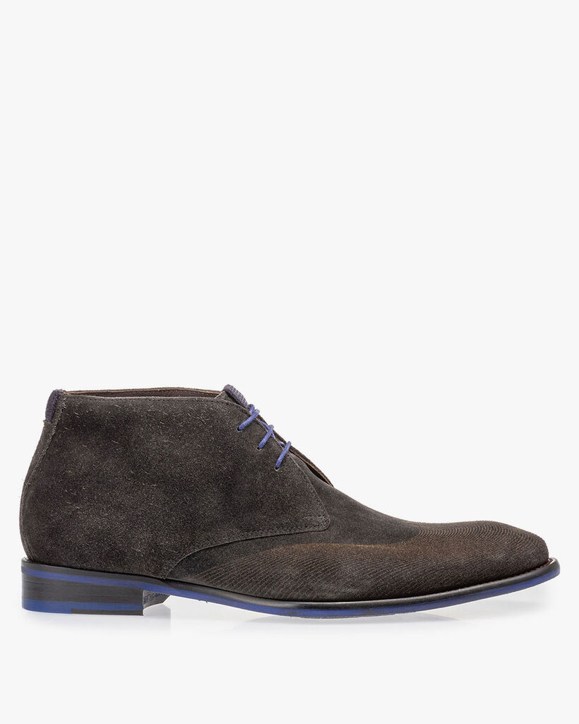 Lace boot grey with print