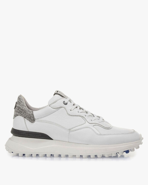 Witte kalfsleren sneaker met structuur