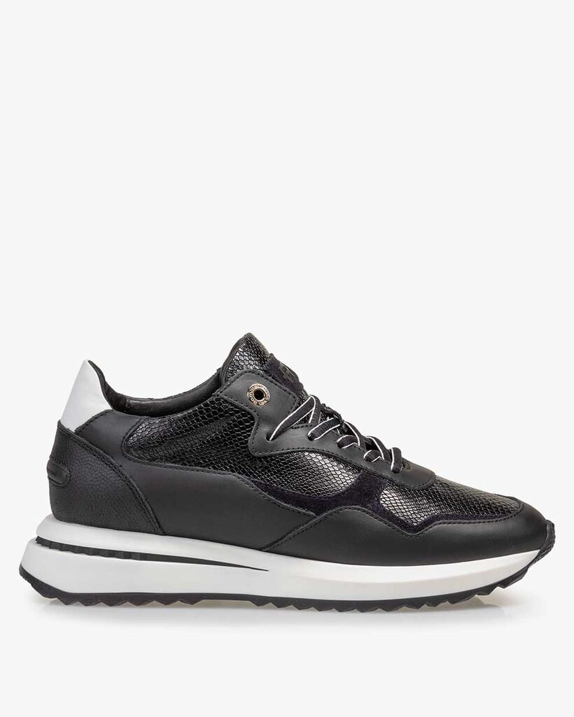 Sneaker reptielenprint zwart
