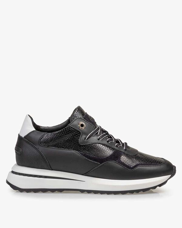 Sneaker reptielenprint zwart
