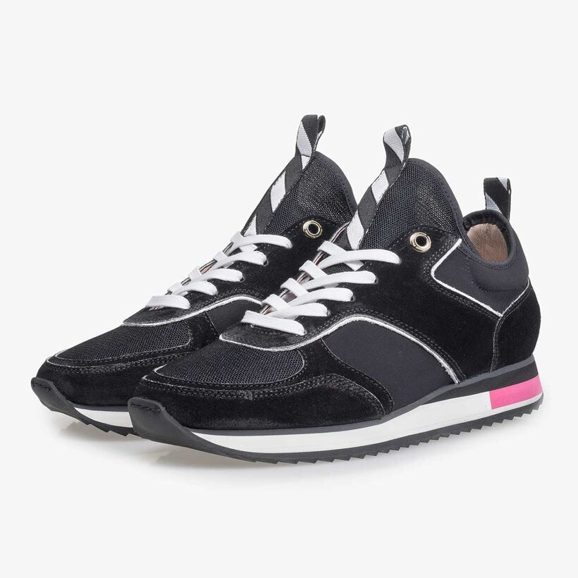 Zwarte su&egrave;de sneaker