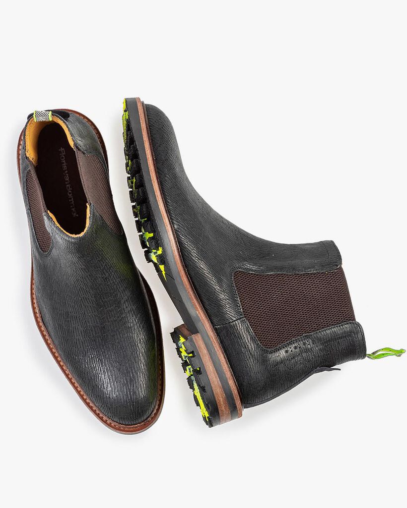 Chelsea boot black with print