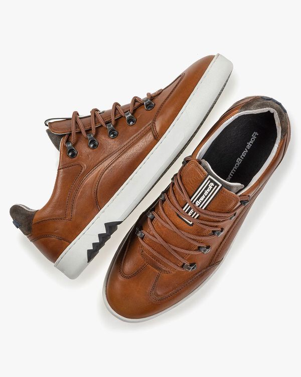 Hiking sneaker leer cognac