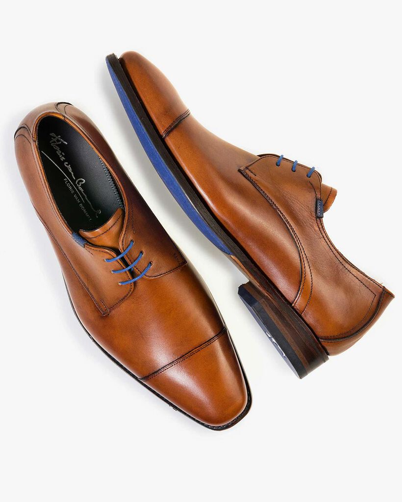 Lace shoe calf leather cognac