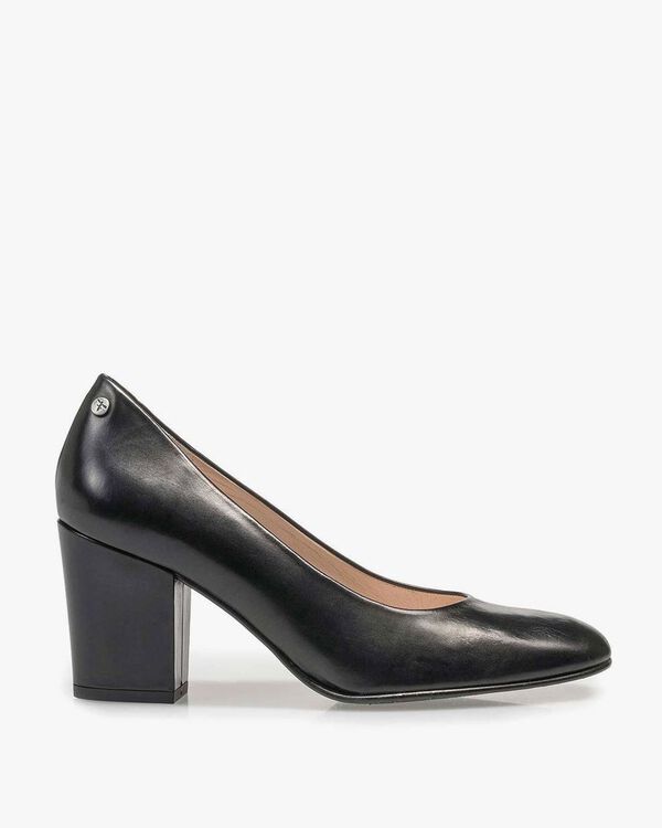 Zwarte kalfsleren pump