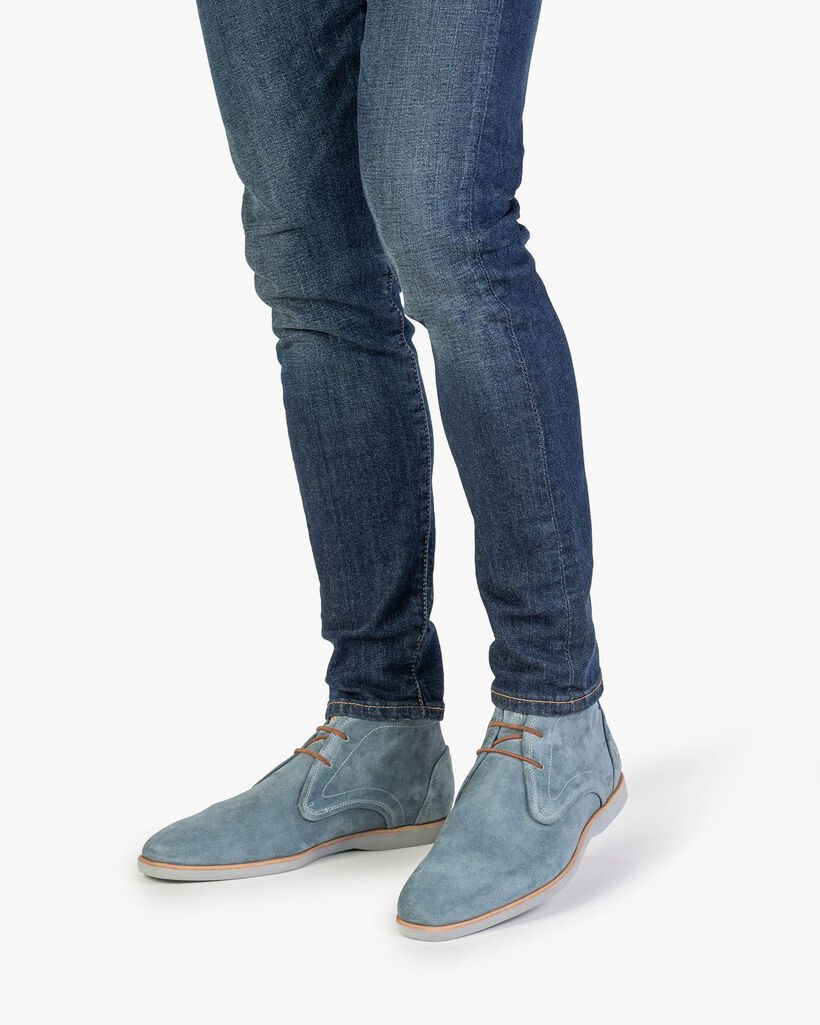 Boot su&egrave;de turquoise