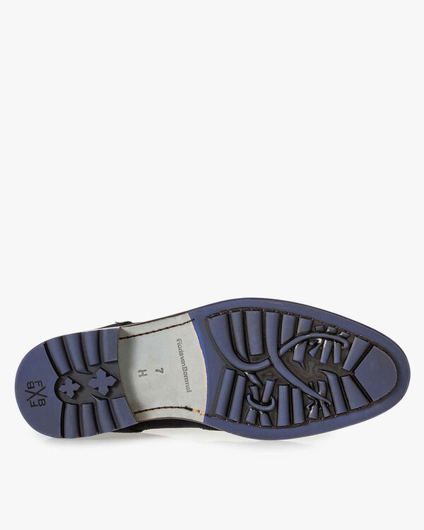 Donkerblauwe kalfssu&egrave;de veterboot
