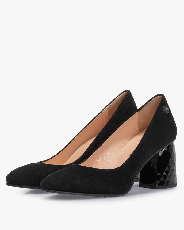 Pumps su&egrave;de zwart