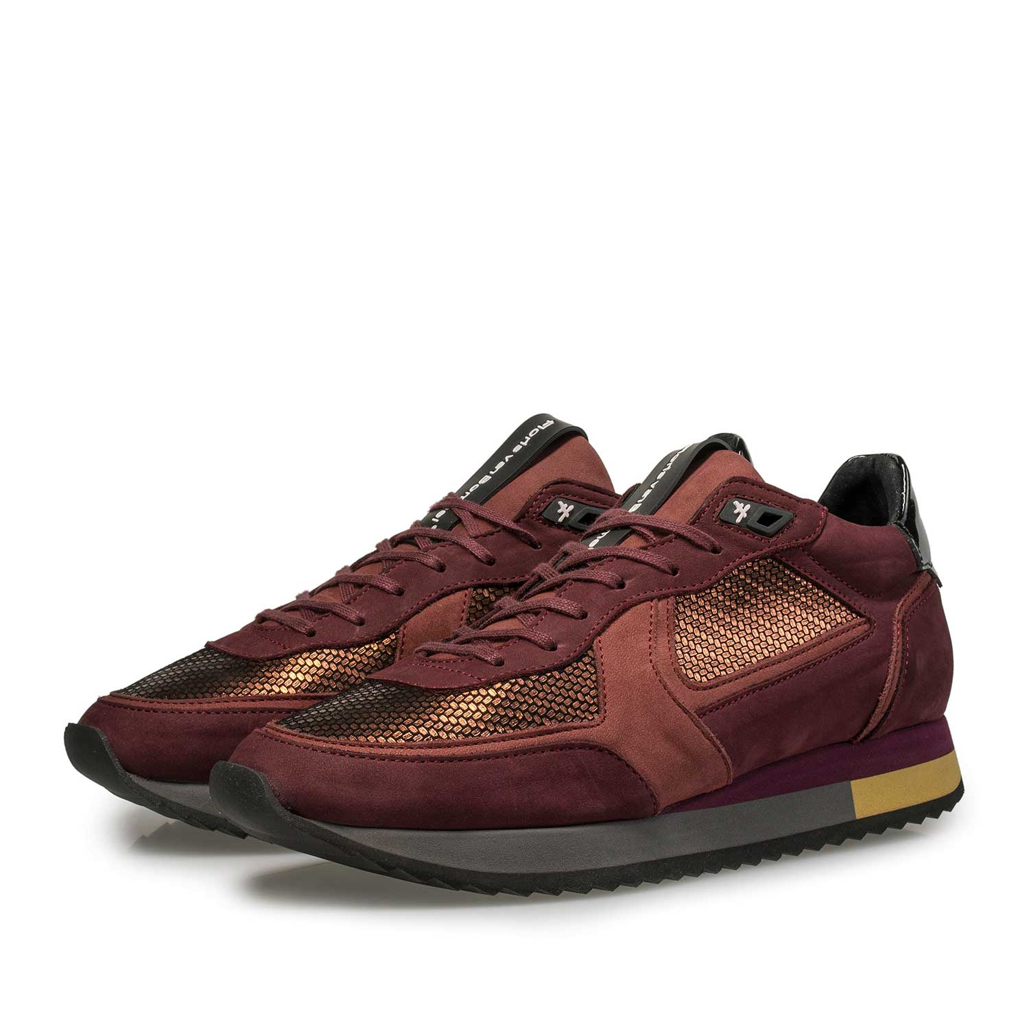 85257/00 - Copper-coloured suede sneaker with metallic print 85257/00 - Copper-coloured suede sneaker with metallic print