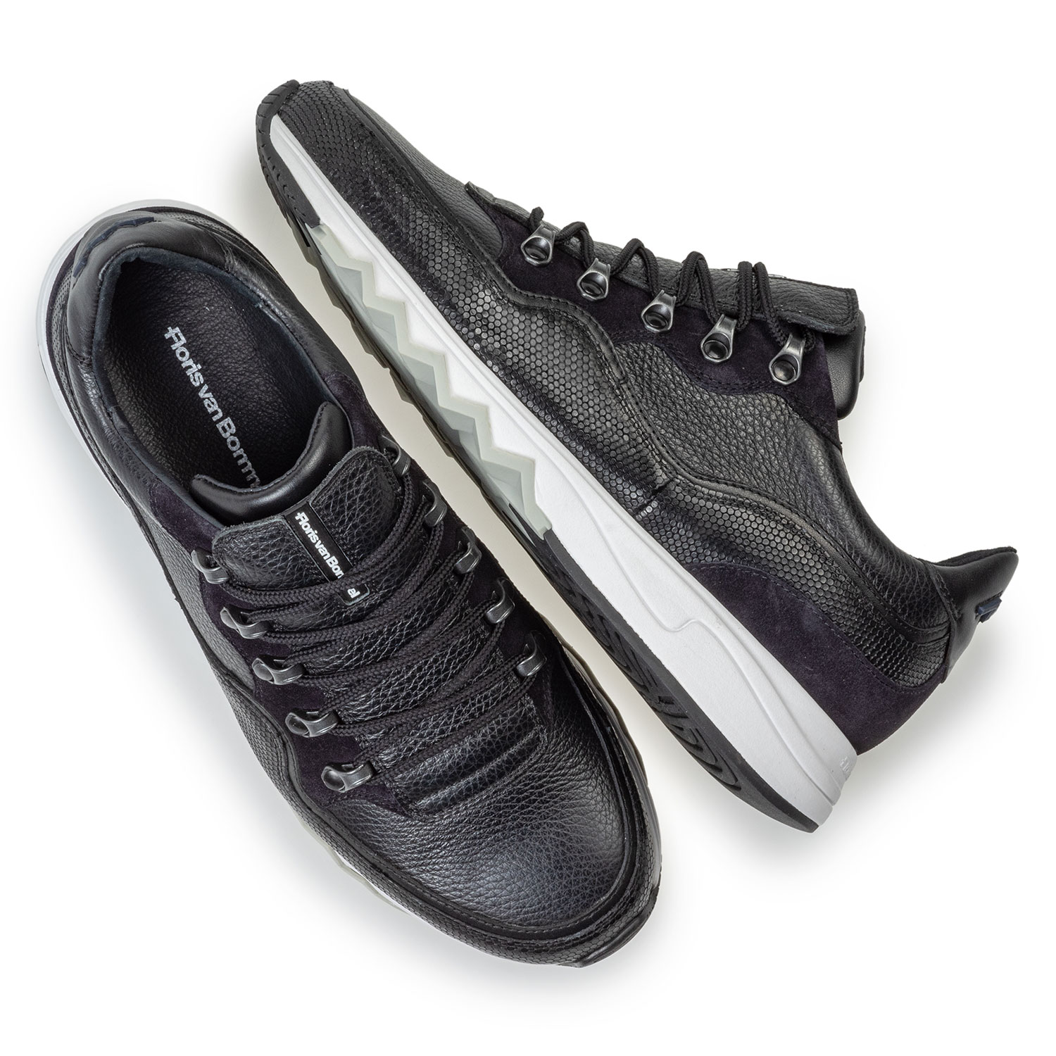 16393/22 - Sneaker leer zwart 16393/22 - Sneaker leer zwart