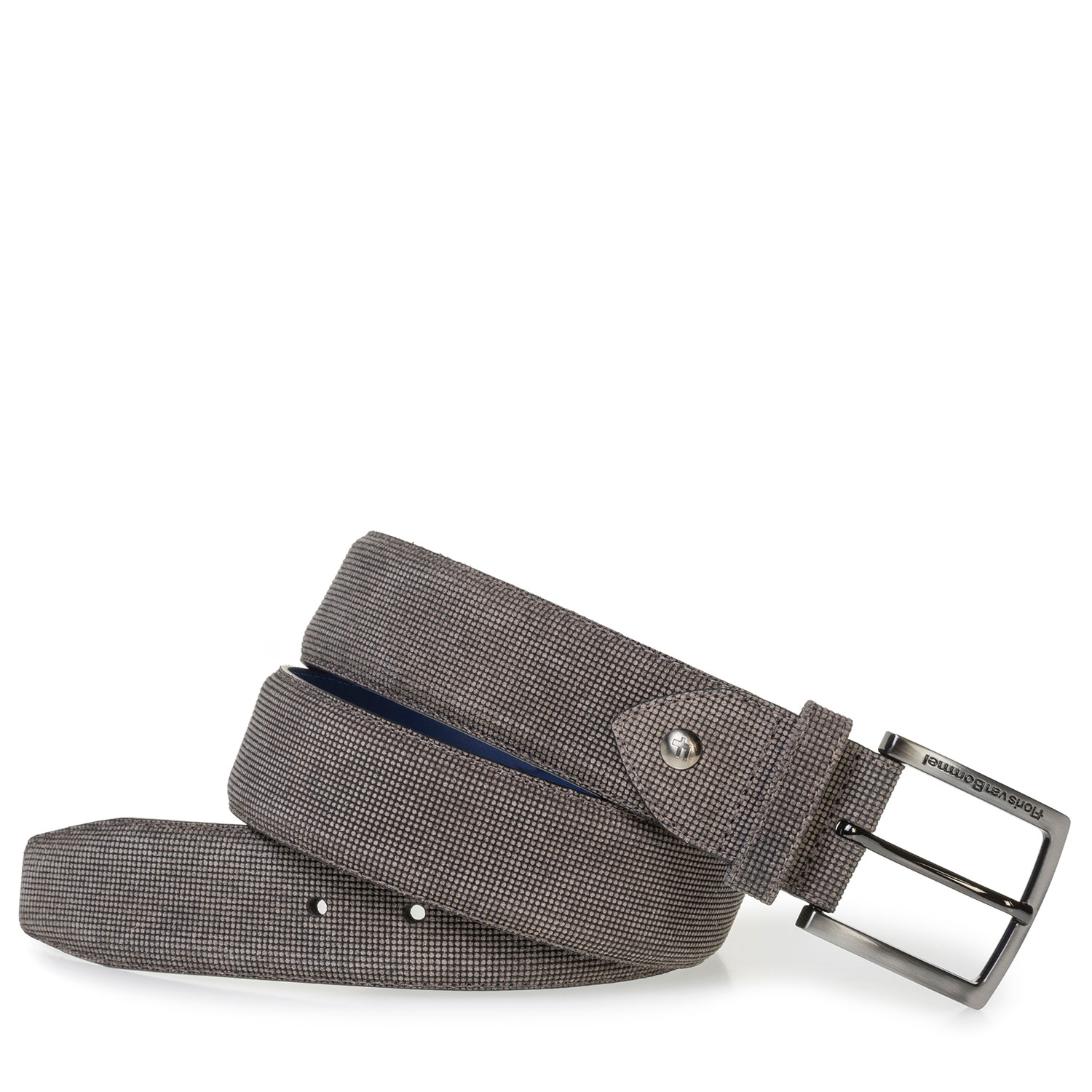 75202/52 - Bruine suède riem met print 75202/52 - Bruine suède riem met print