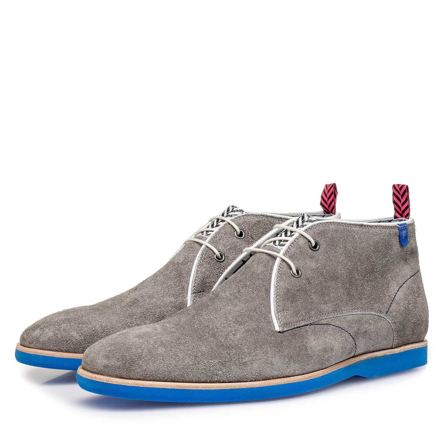 10014/03 - Grijze ruwharige suède veterboot 10014/03 - Grijze ruwharige suède veterboot