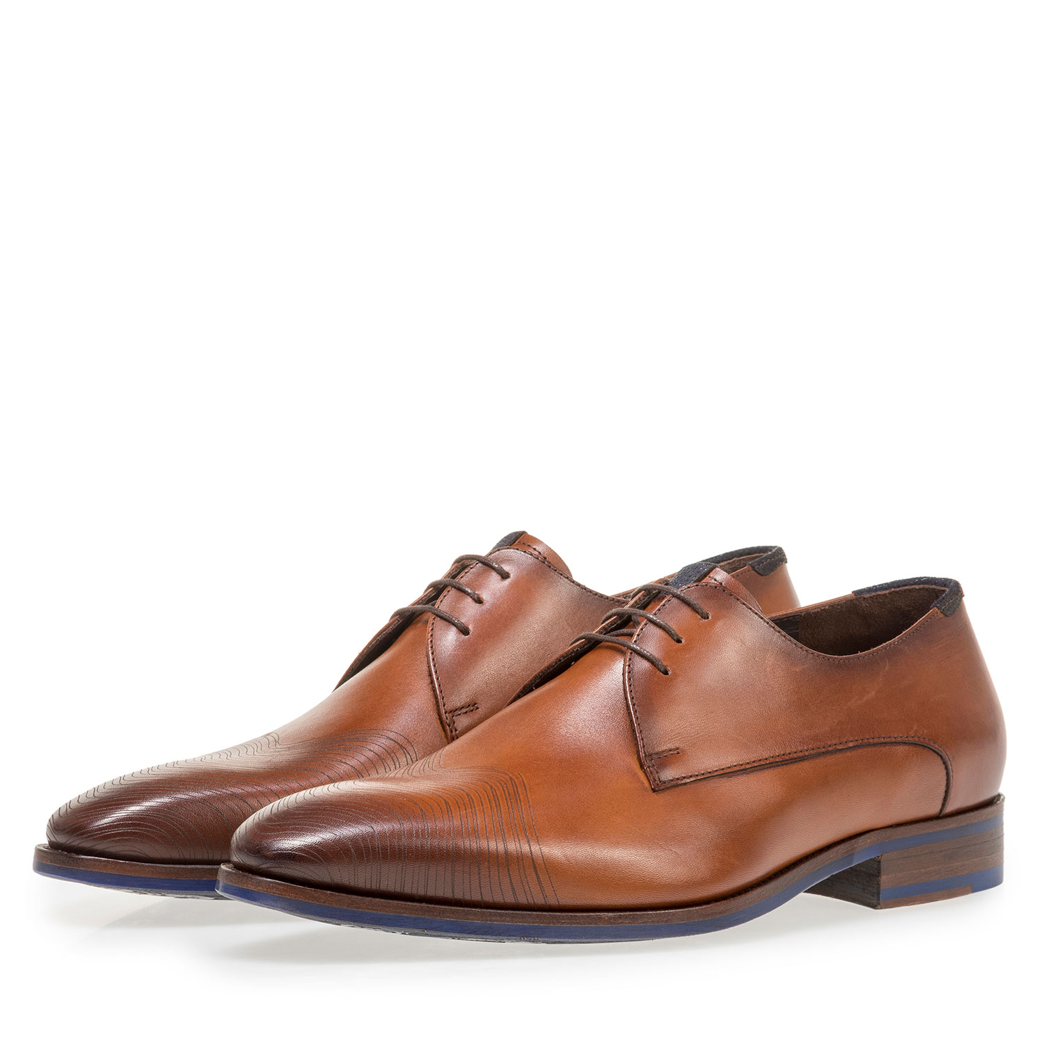 18288/00 - Dark cognac-coloured calf leather lace shoe 18288/00 - Dark cognac-coloured calf leather lace shoe
