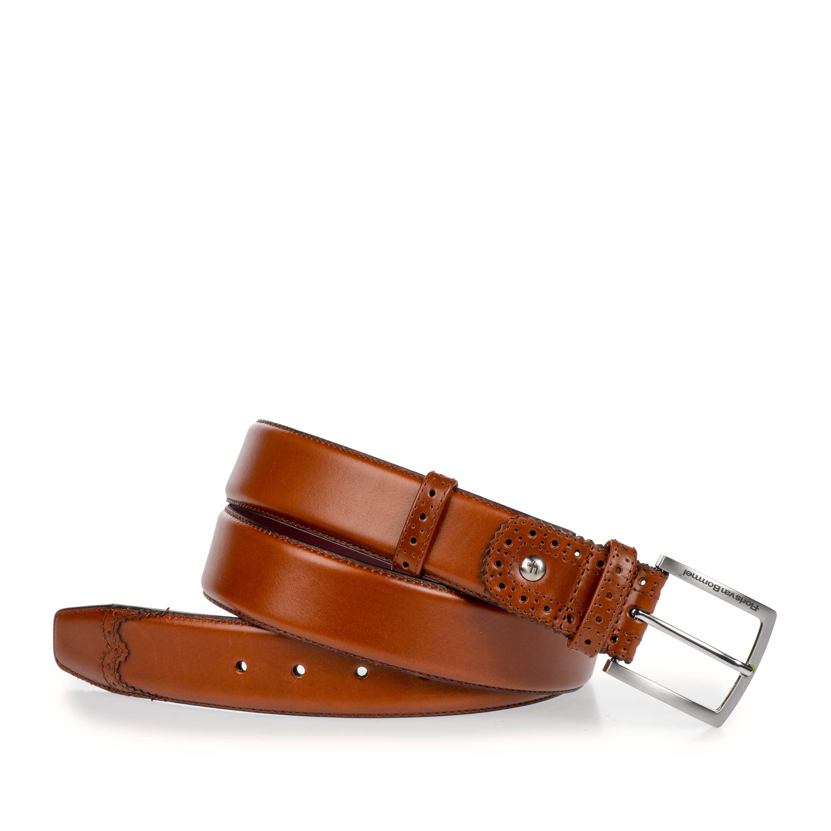 75171/11 - Donker cognac kalfsleren riem 75171/11 - Donker cognac kalfsleren riem