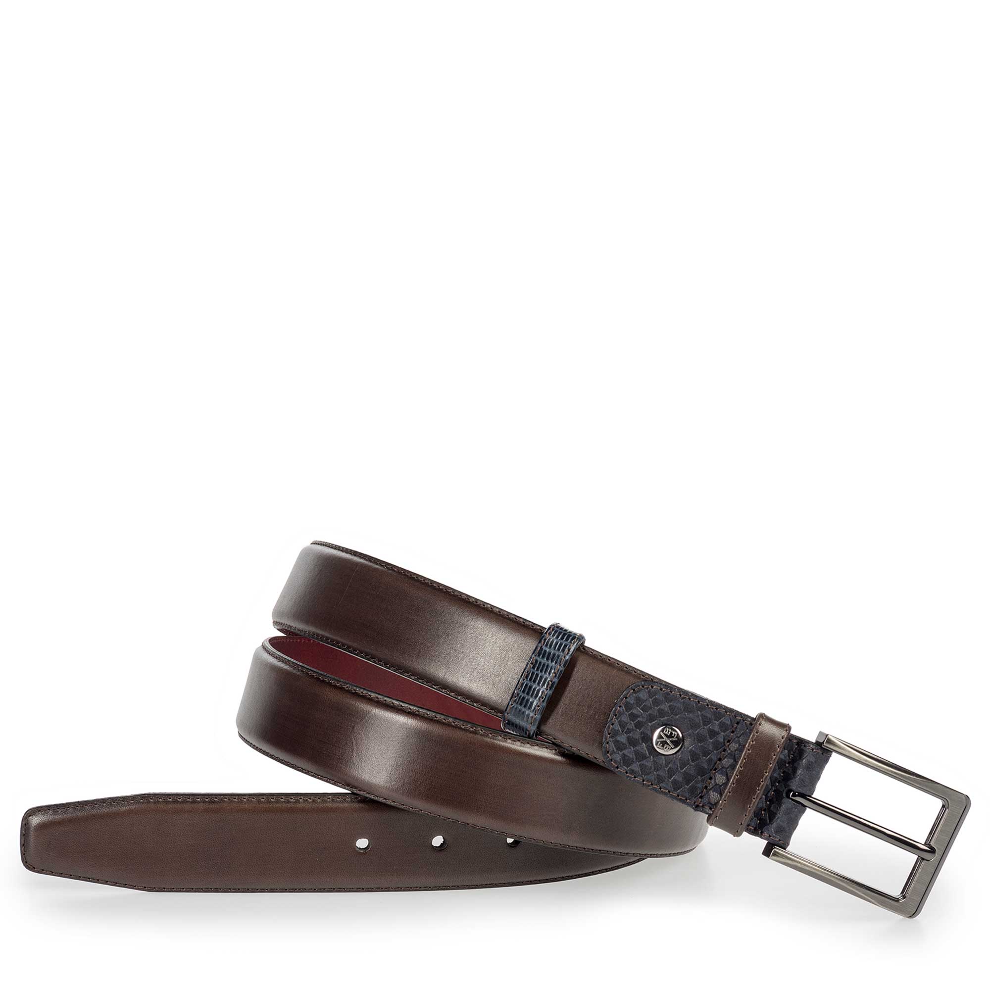 75160/02 - Floris van Bommel dark brown leather men’s belt 75160/02 - Floris van Bommel dark brown leather men’s belt