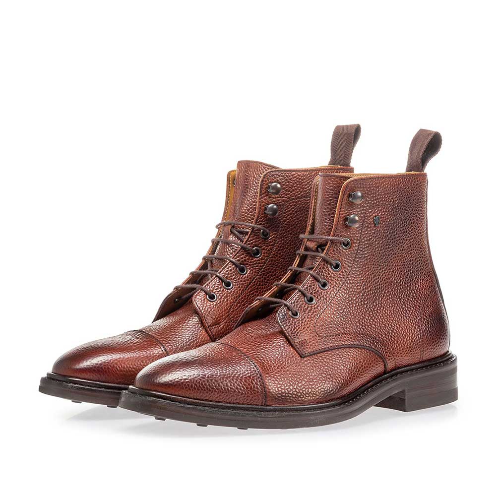 20192/01 - Boot leather with print cognac 20192/01 - Boot leather with print cognac