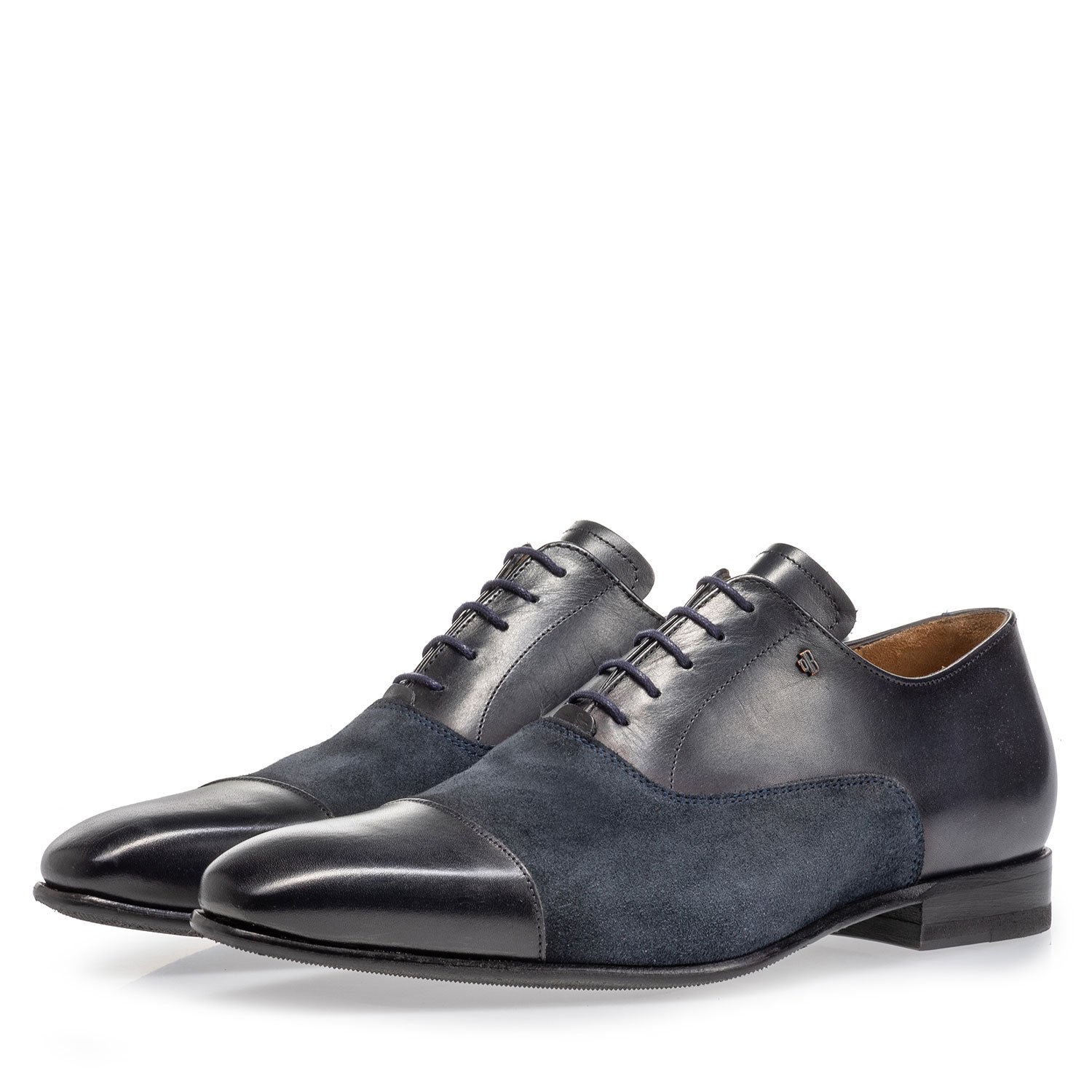 16396/02 - Veterschoen kalfsleer blauw 16396/02 - Veterschoen kalfsleer blauw
