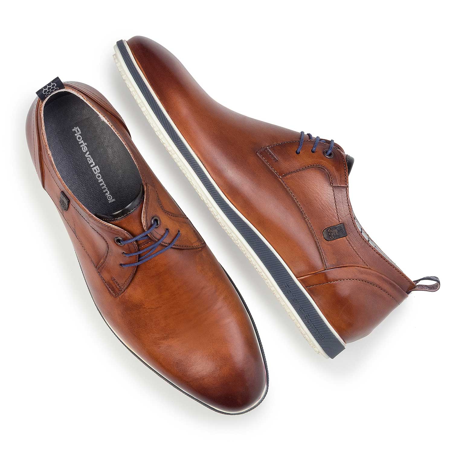 14076/03 - Leren veterschoen cognac 14076/03 - Leren veterschoen cognac