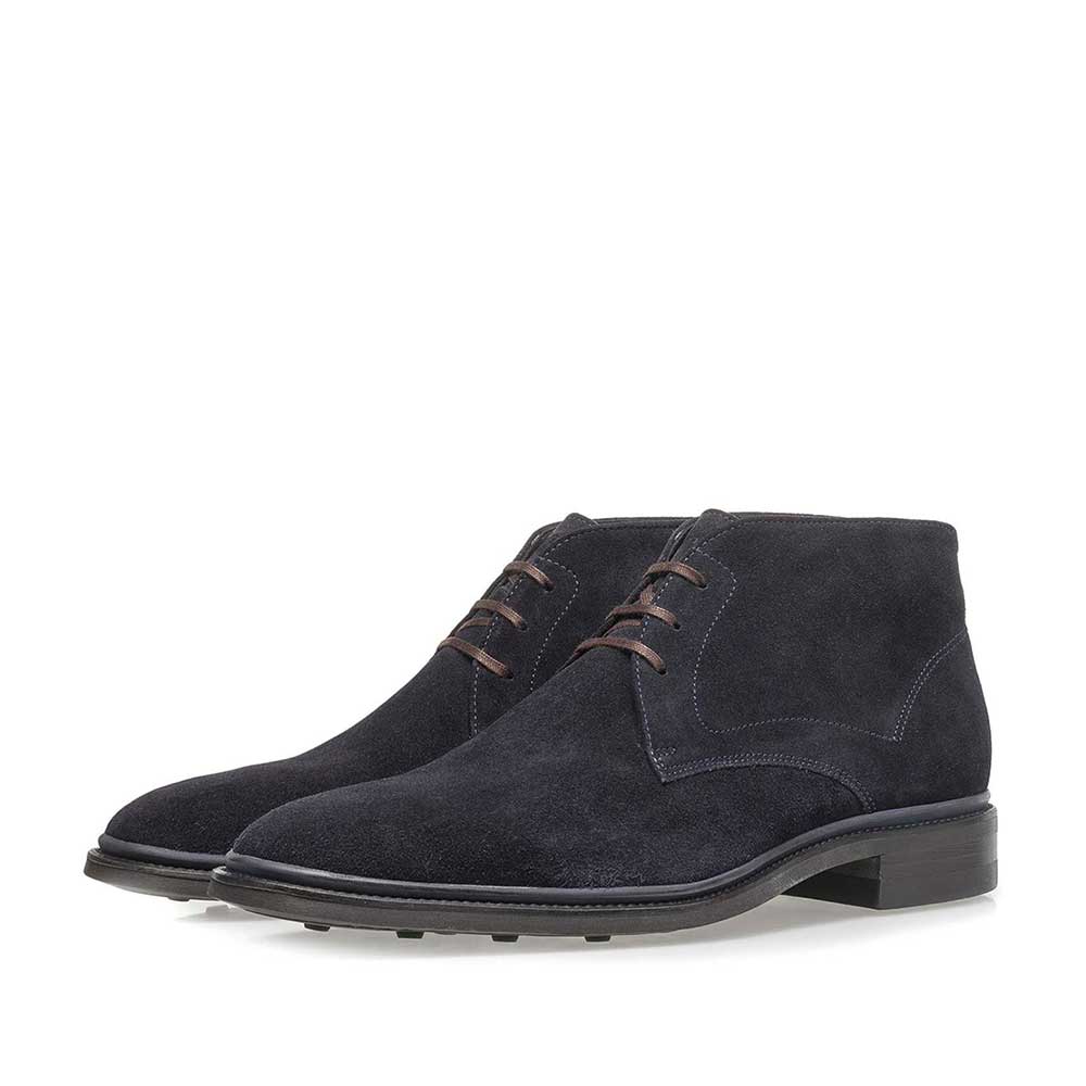 10667/05 - Dark blue suede lace boot 10667/05 - Dark blue suede lace boot