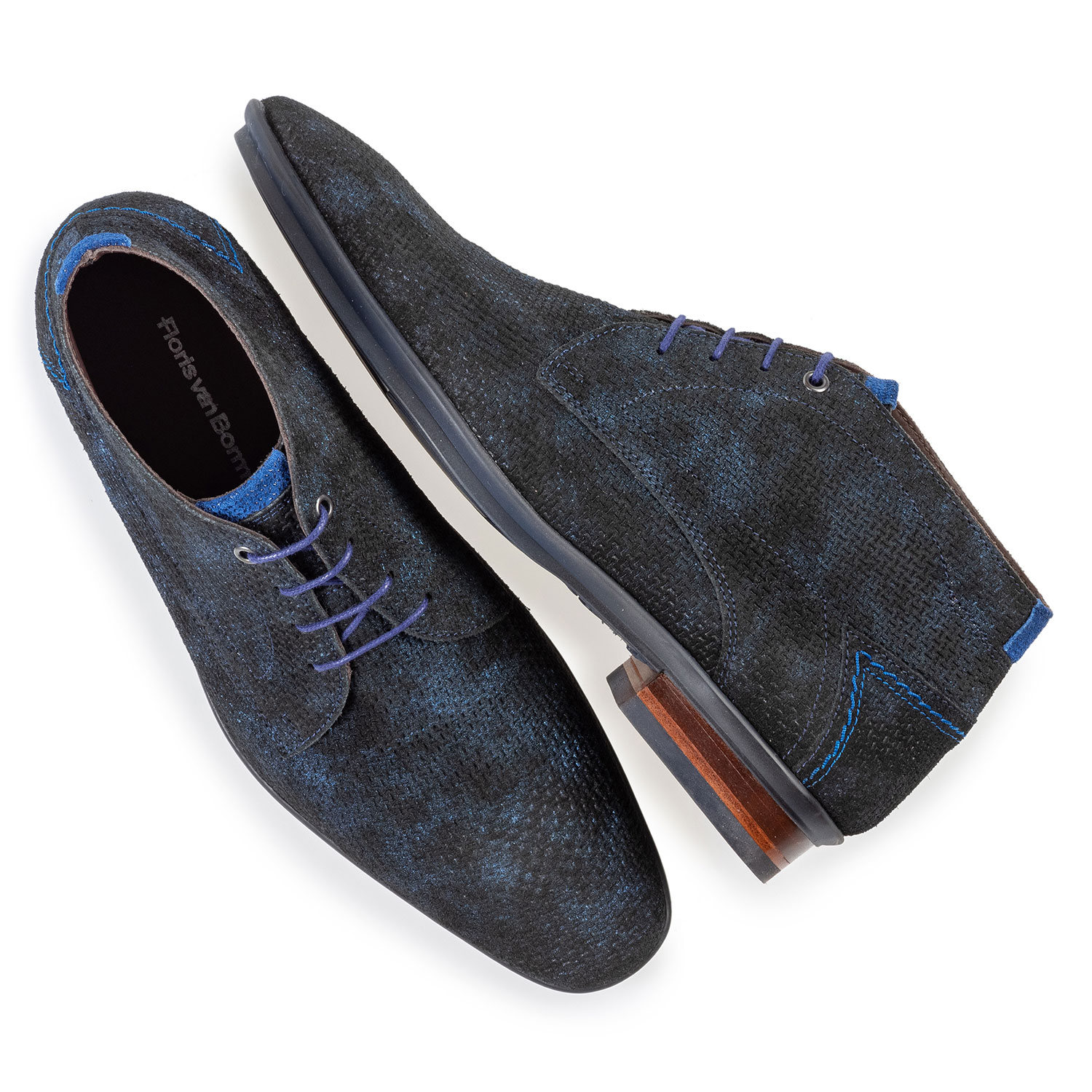 20440/23 - Lace boot blue with print 20440/23 - Lace boot blue with print