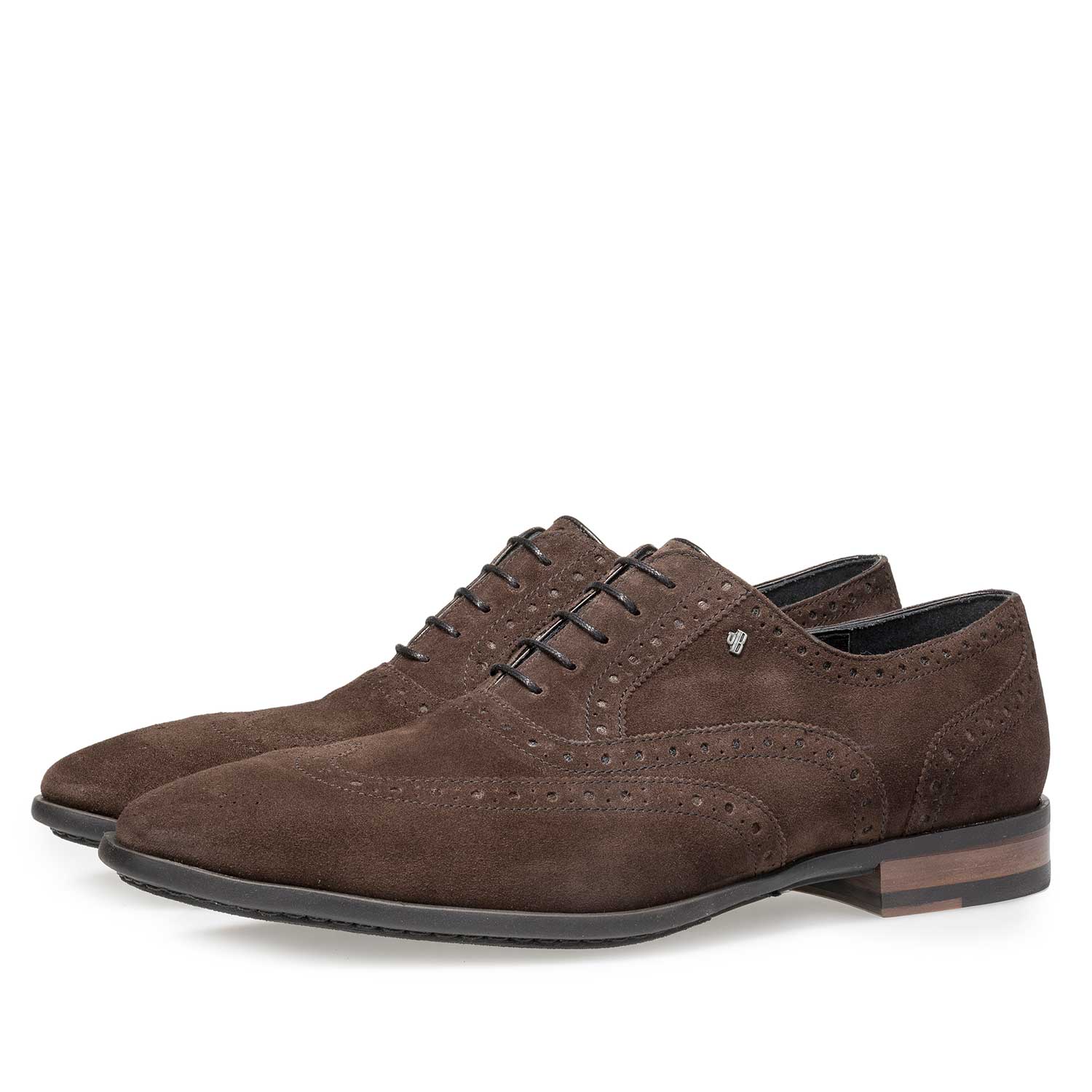 19105/01 - Bruine kalfssuède brogue 19105/01 - Bruine kalfssuède brogue