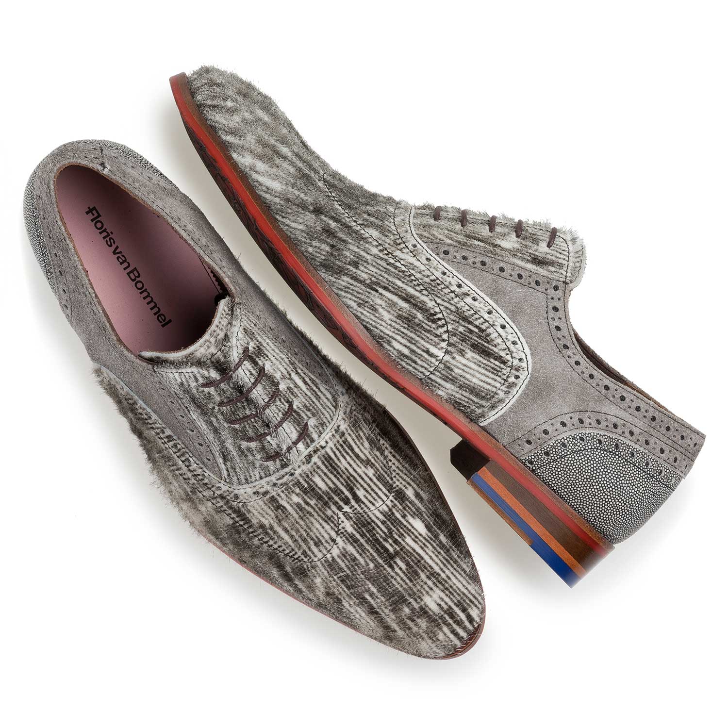 19124/01 - Premium off-white veterschoen met print 19124/01 - Premium off-white veterschoen met print