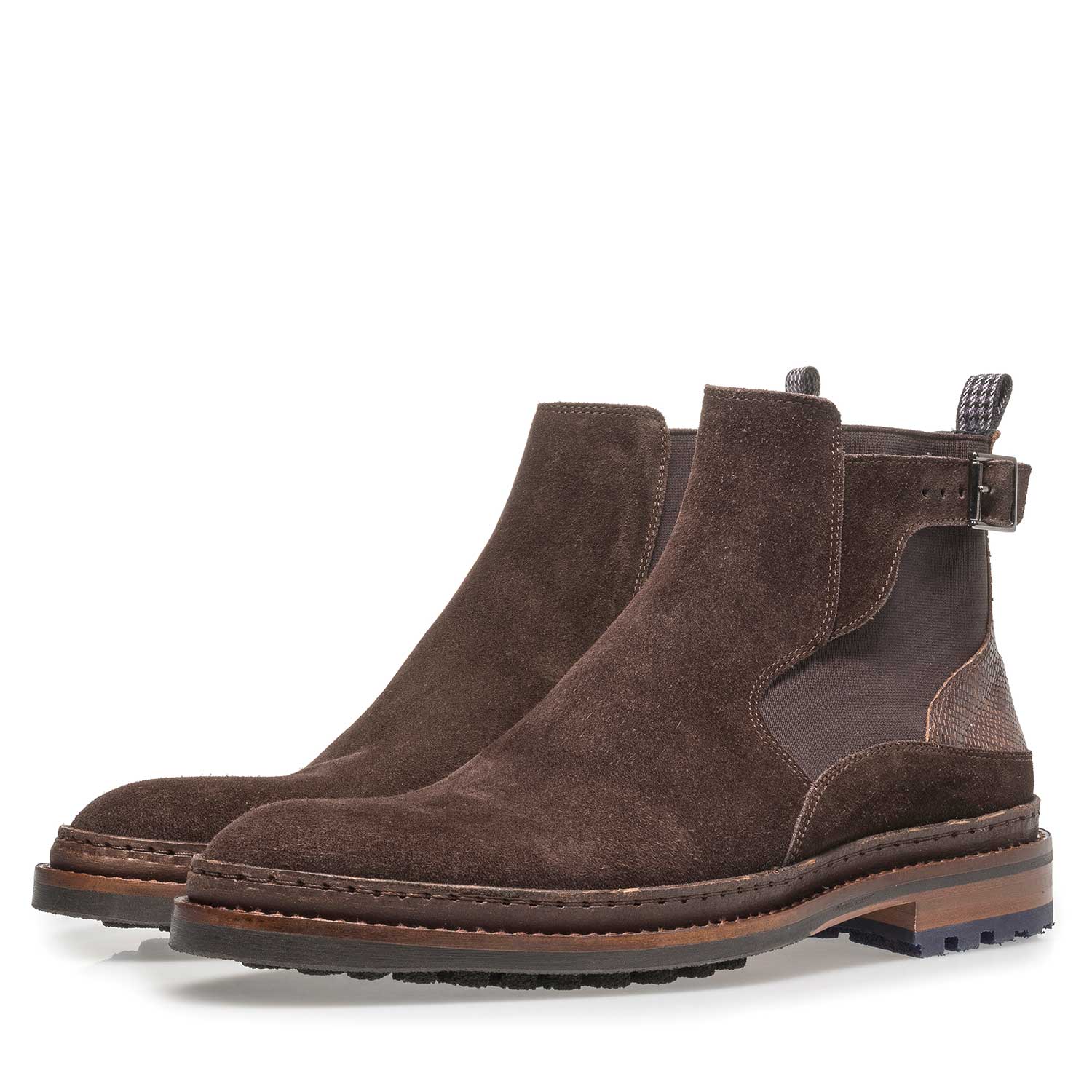 10529/01 - Donkerbruine suède chelsea boot 10529/01 - Donkerbruine suède chelsea boot