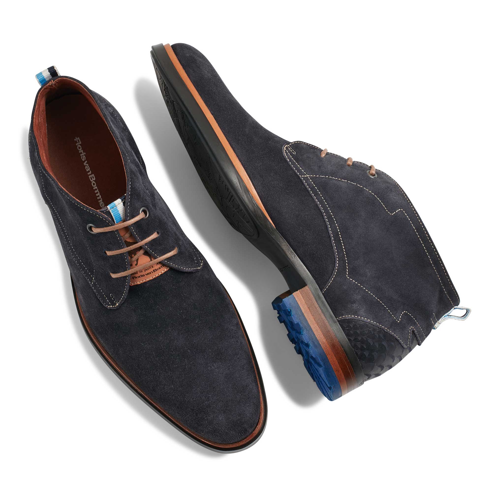 10947/01 - Floris van Bommel dark blue men’s suede lace boot 10947/01 - Floris van Bommel dark blue men’s suede lace boot